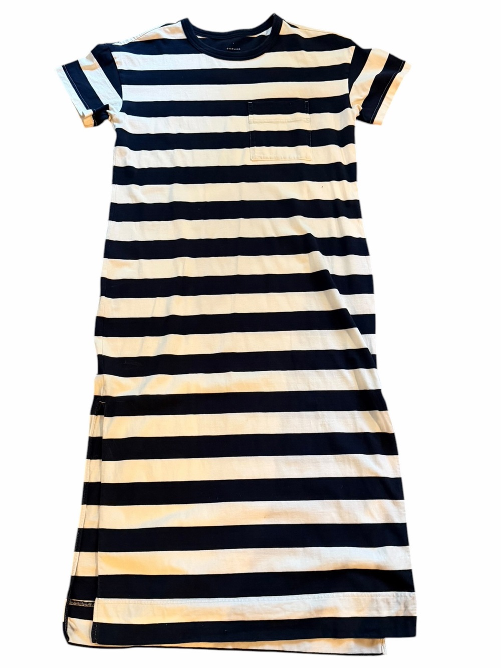 Everlane Navy and White Striped Tee maxi Dress